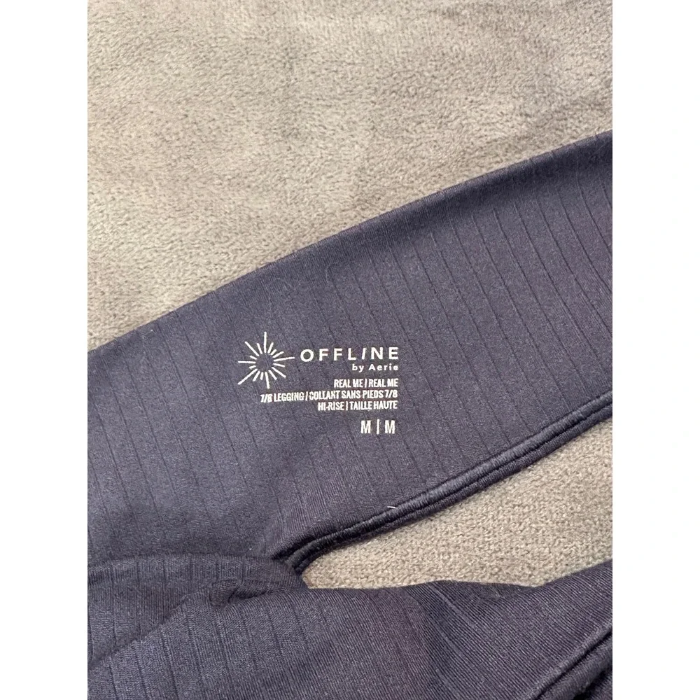 OFFLINE by Aerie Real Me Crossover Waistband 7/8 Leggings Gray Medium